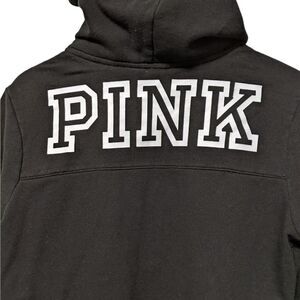 PINK VICTORIA'S SECRET Half Zip Logo Hoodie Sweatshirt S